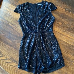 TOBI Sparkly Sequined Black Romper